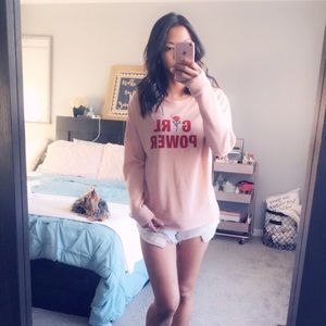 Francesca’s Girl power pink sweater